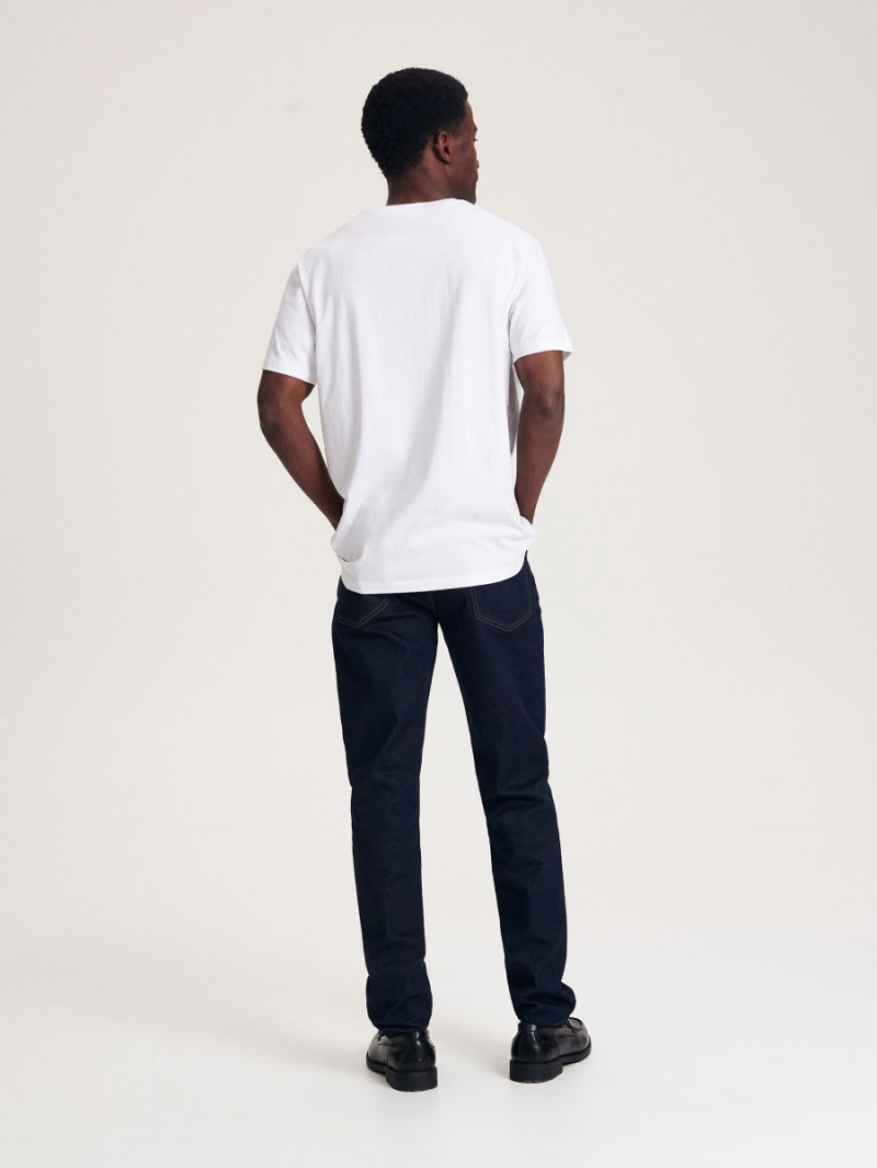 Reserved Slim jeans with wash effect Niebieskie | YHEKBZM-79