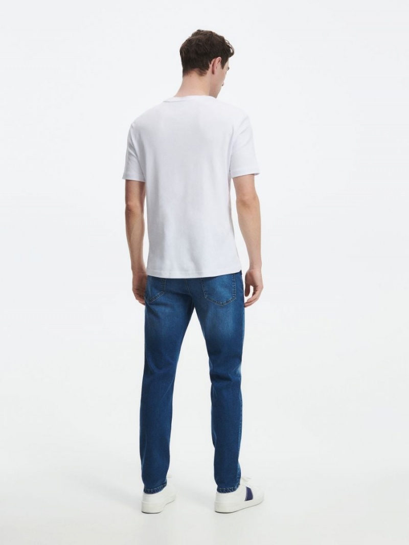 Reserved Slim jeans with wash effect Niebieskie | SRGOBDP-50