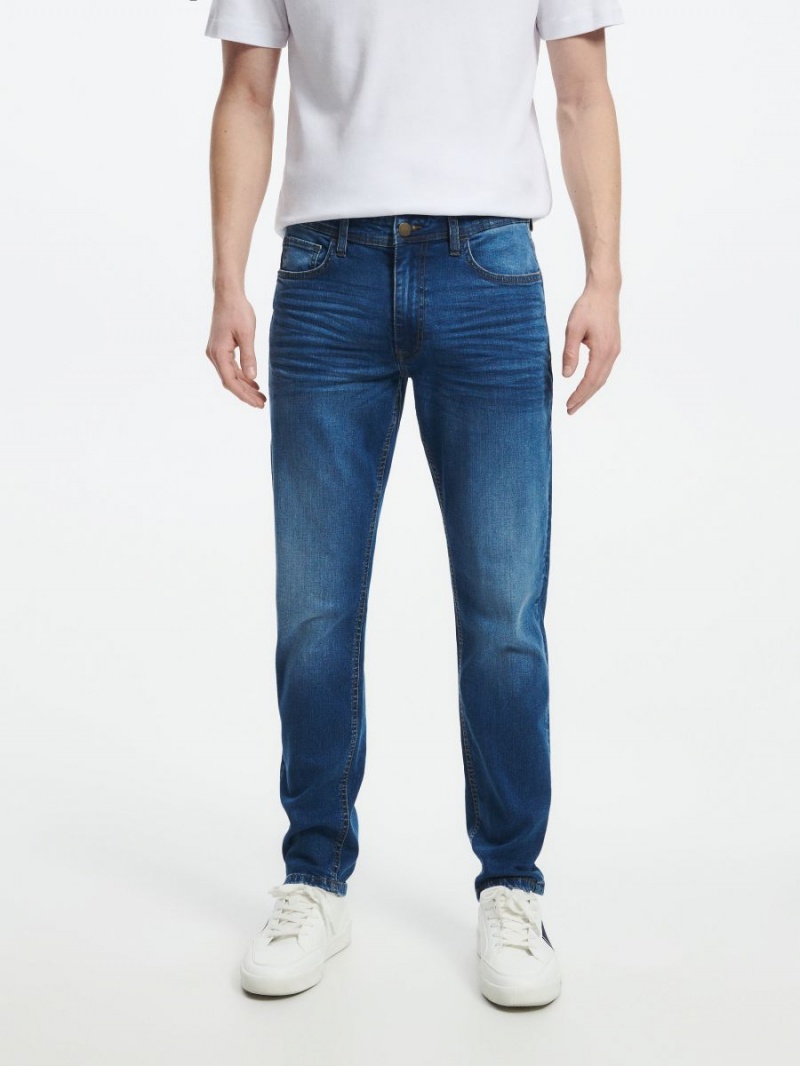 Reserved Slim jeans with wash effect Niebieskie | SRGOBDP-50