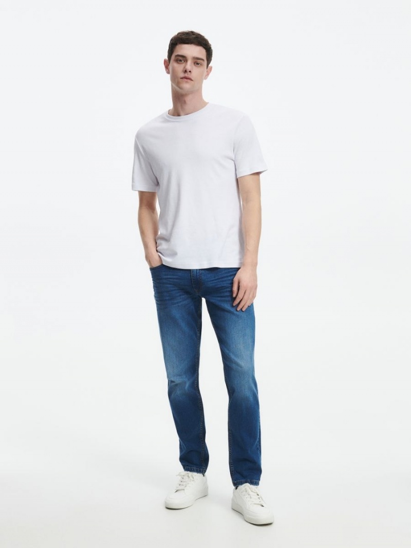 Reserved Slim jeans with wash effect Niebieskie | SRGOBDP-50