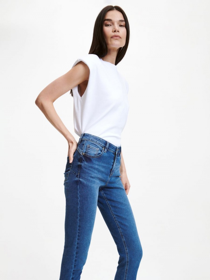 Reserved Slim push up jeans Niebieskie | IVQPEBH-89