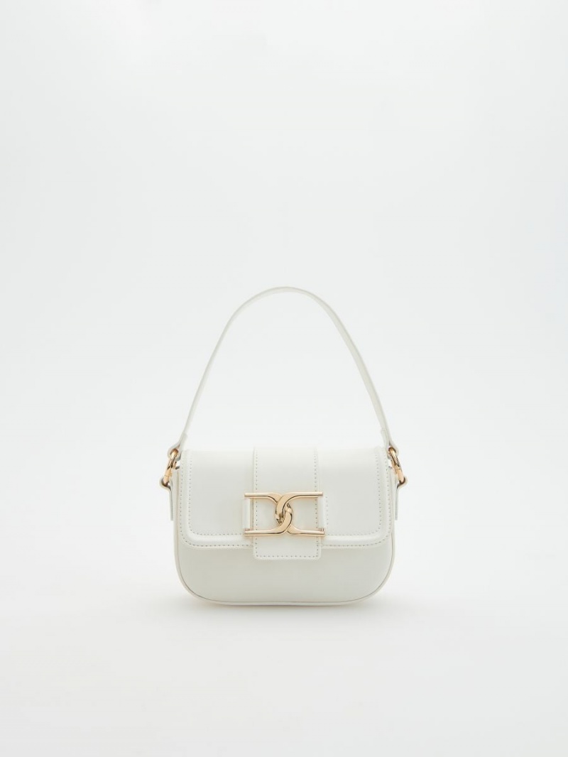 Reserved Small bag with decorative buckle Białe | NCLZPVD-27