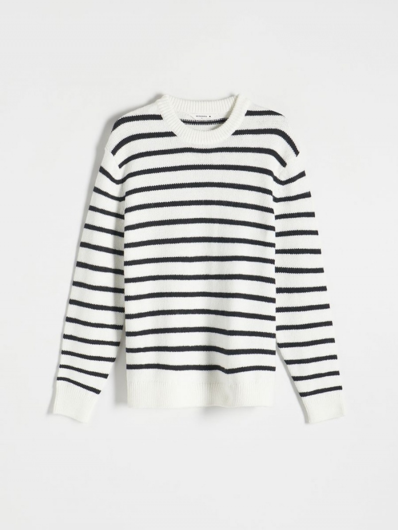 Reserved Stripe jumper Białe | IQSPCUD-21