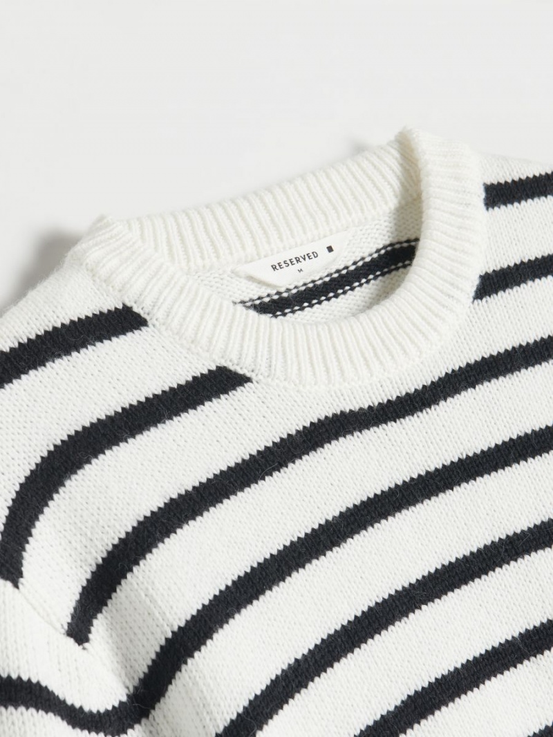 Reserved Stripe jumper Białe | MKYZUVI-32