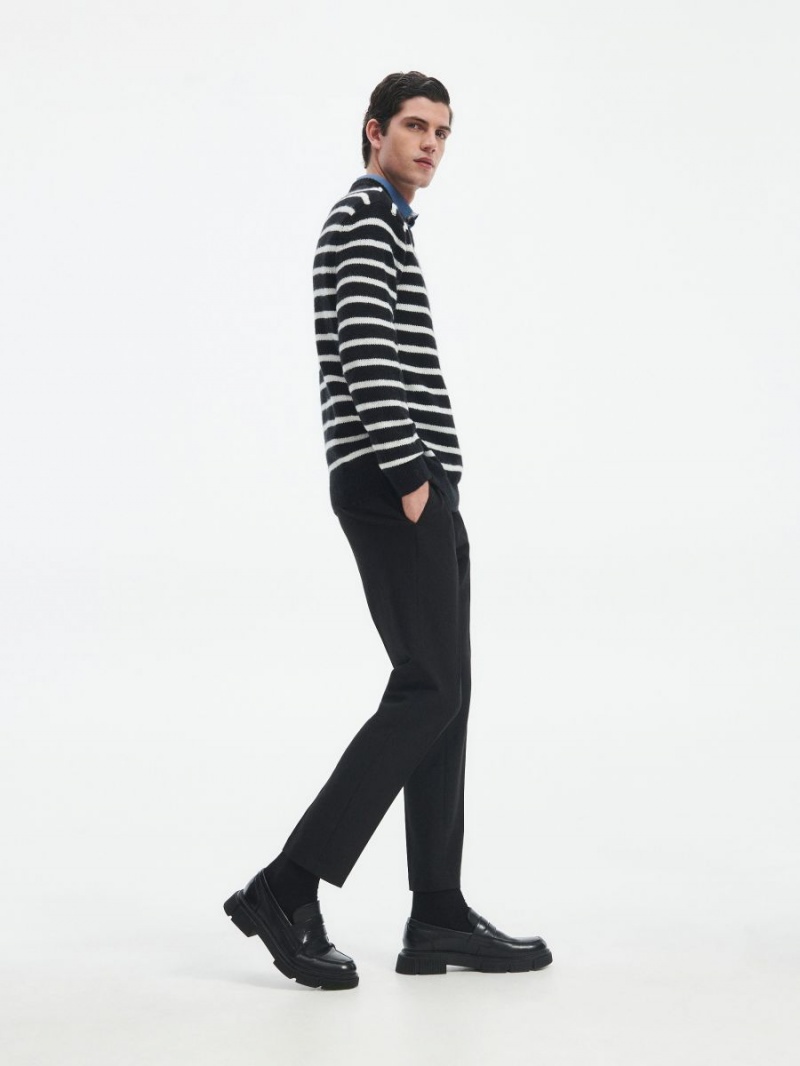 Reserved Stripe jumper Czarne | QYTJUKP-06