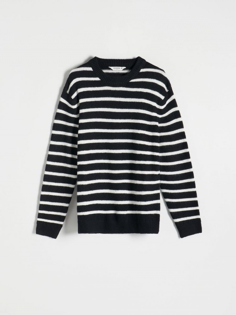 Reserved Stripe jumper Czarne | QYTJUKP-06