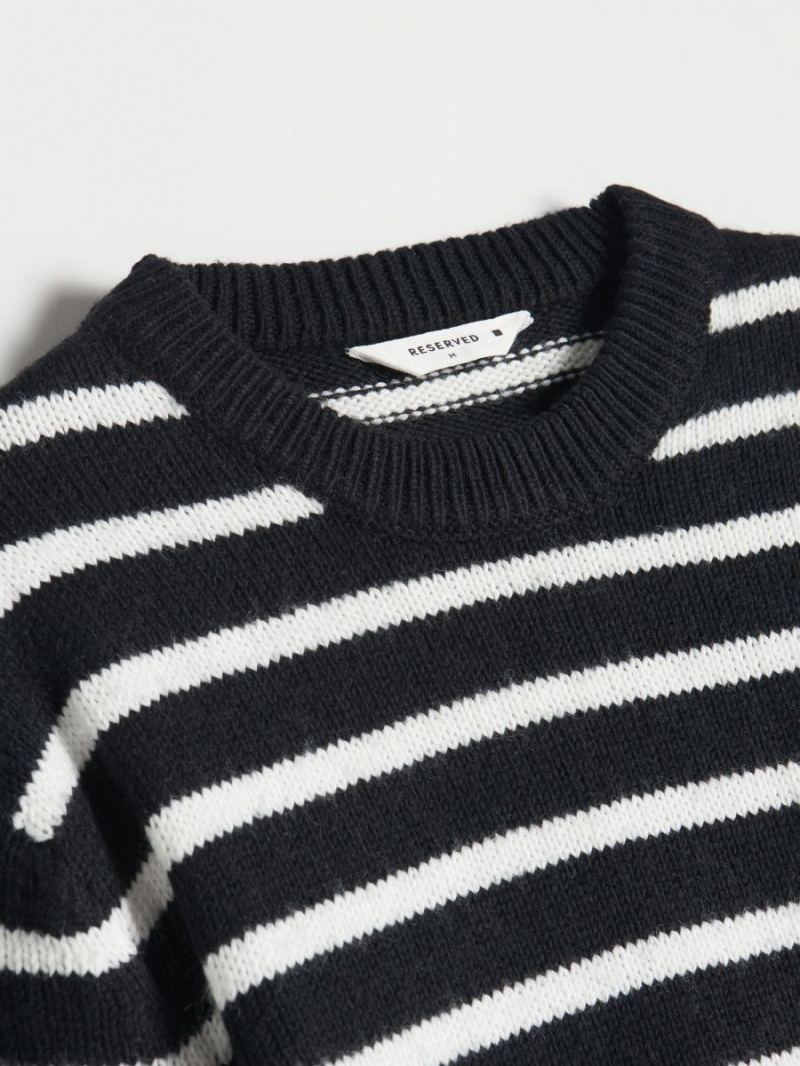 Reserved Stripe jumper Czarne | QYTJUKP-06