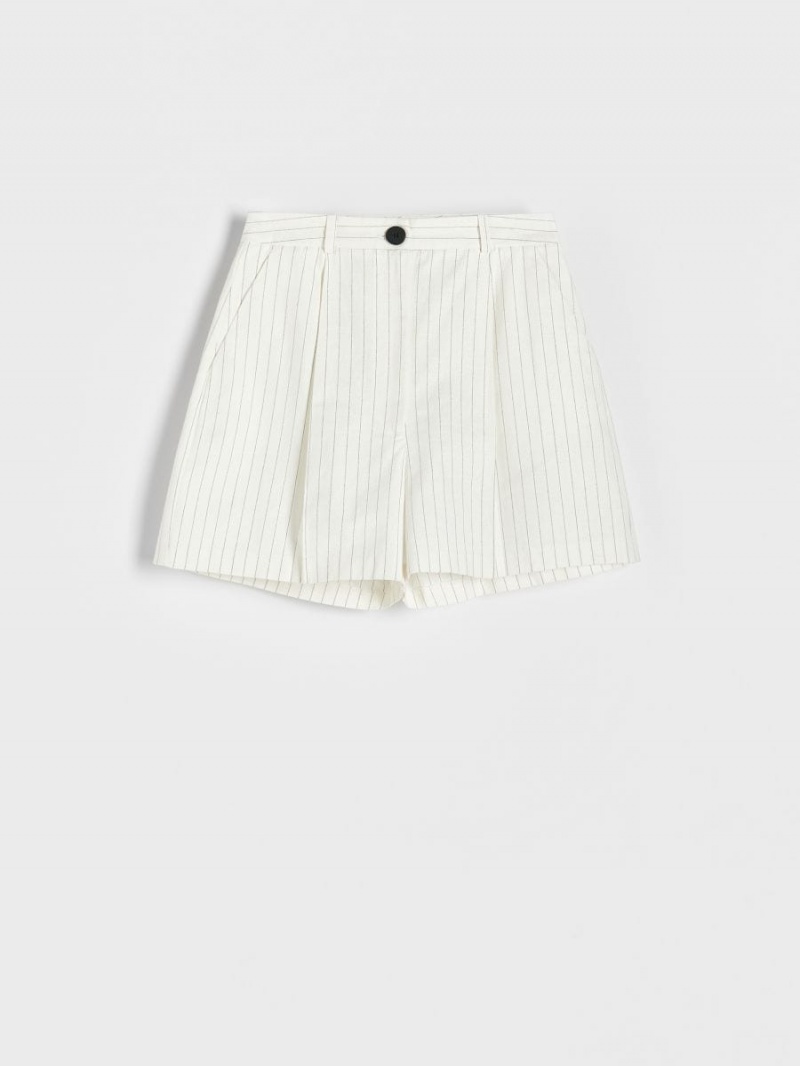 Reserved Stripe shorts Białe | REWNJUP-28