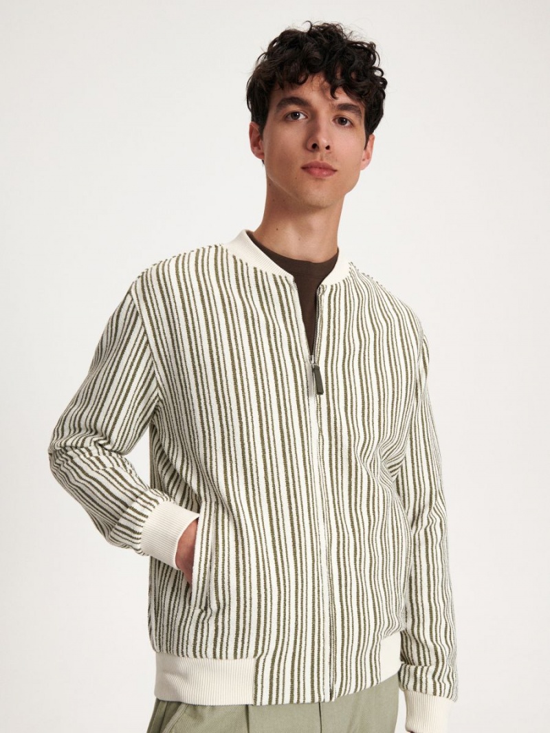 Reserved Stripe sweatshirt Zielone | QZDRFSA-52