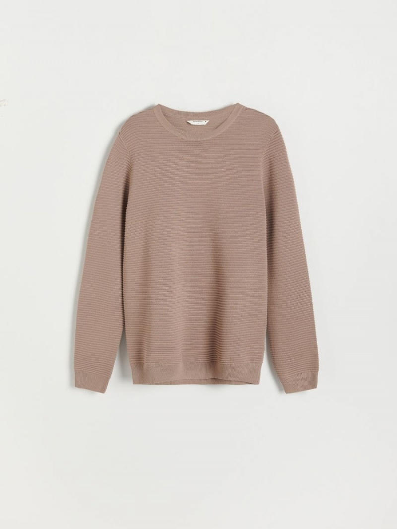 Reserved Structural knit jumper Brązowe | VPNSOUE-05