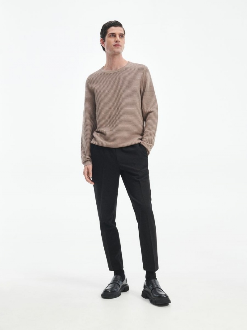 Reserved Structural knit jumper Brązowe | VPNSOUE-05