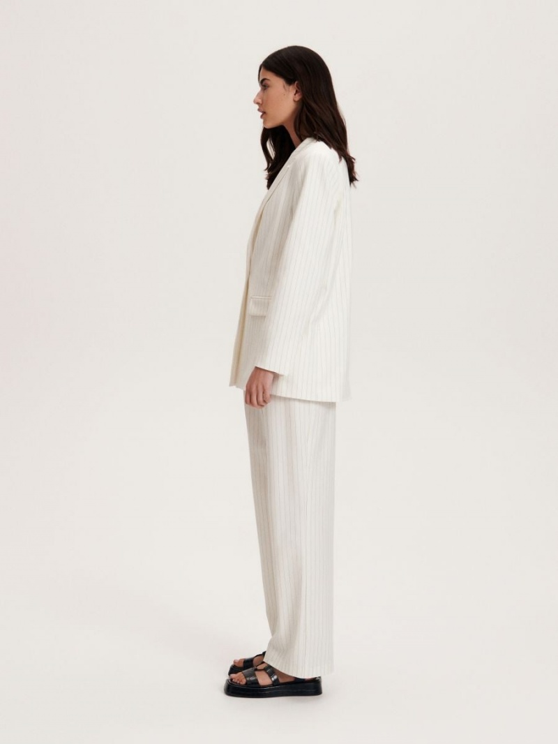 Reserved Suit trousers Ivory | SWVLNAB-93