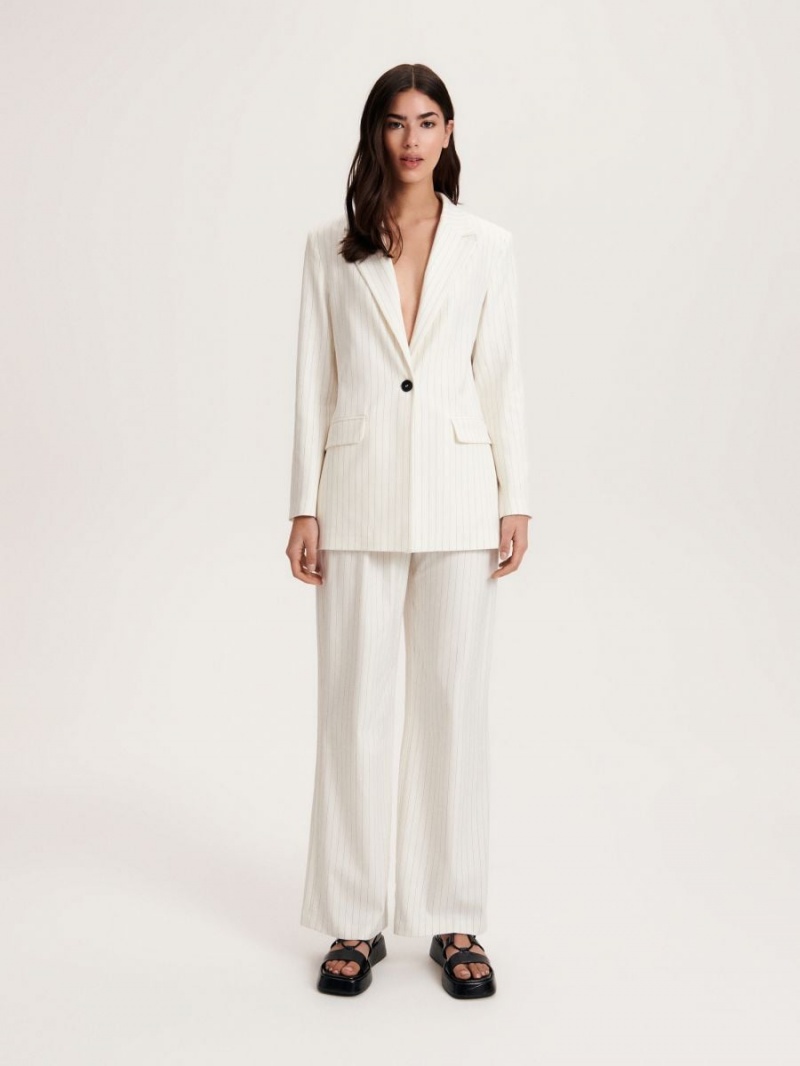 Reserved Suit trousers Ivory | SWVLNAB-93