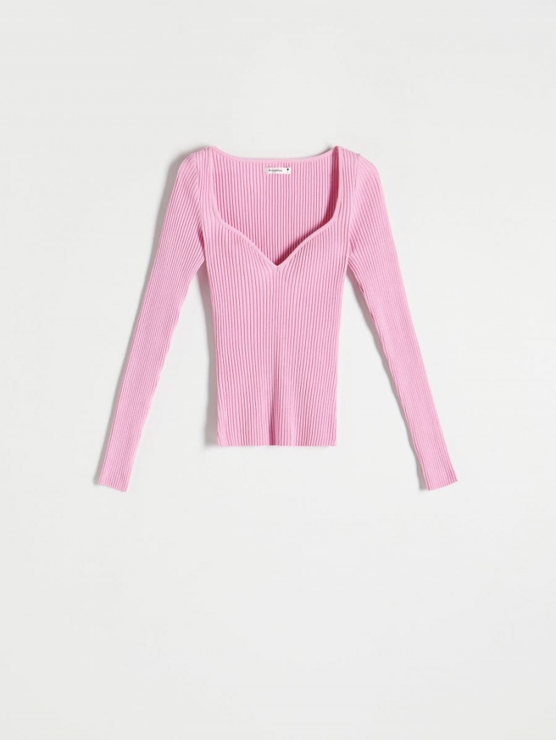 Reserved Sweetheart neck top Różowe | LPIZBUK-10