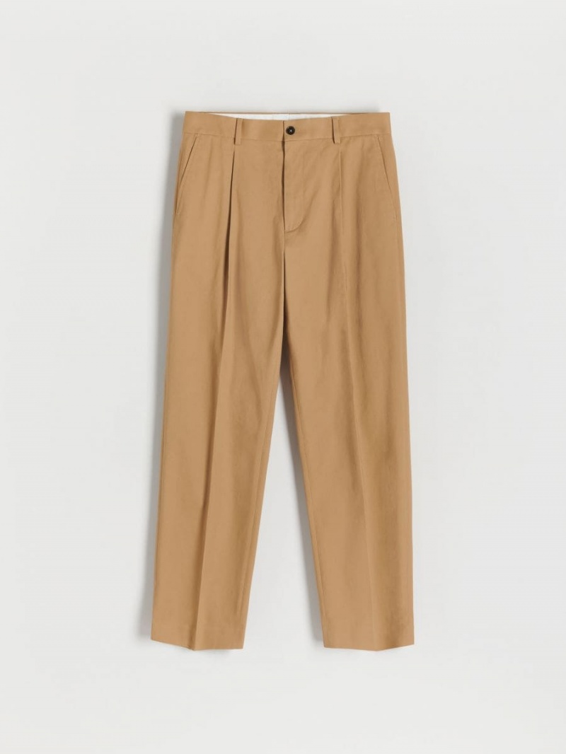 Reserved Szerokie leg chino trousers Beżowe | QWLGFEM-18