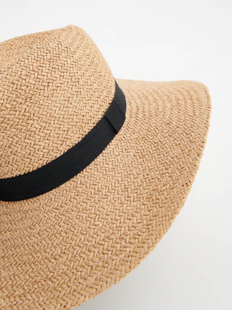 Reserved Szerokie-brimmed hat Beżowe | FZJTBNG-92