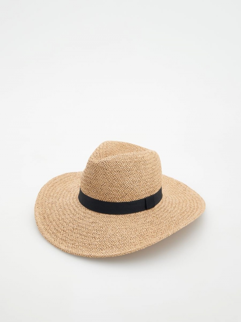 Reserved Szerokie-brimmed hat Beżowe | FZJTBNG-92