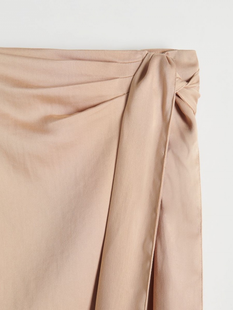 Reserved Tencel™ Lyocell rich wrap skirt Beżowe | SLEYDXB-14