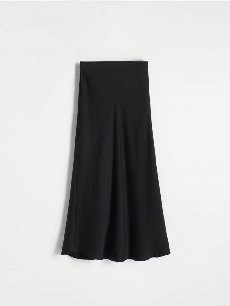 Reserved Tencel™ Lyocell skirt Czarne | ZOHMBSE-09