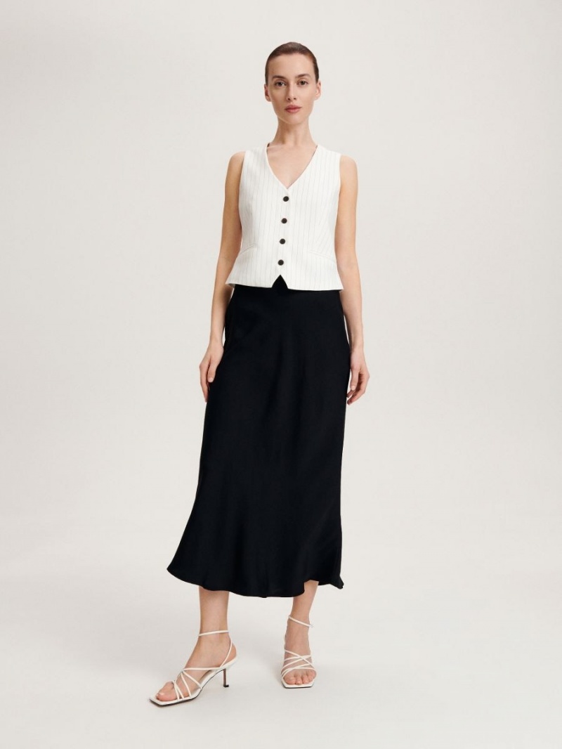 Reserved Tencel™ Lyocell skirt Czarne | ZOHMBSE-09