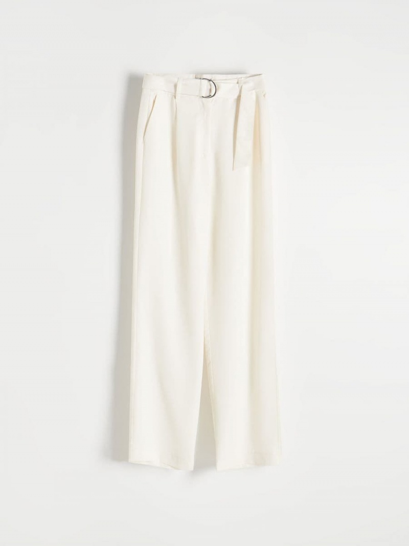 Reserved Tencel™ Lyocell trousers Ivory | CMTLGFU-36