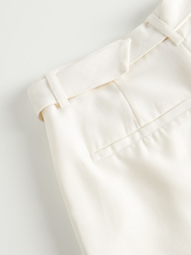 Reserved Tencel™ Lyocell trousers Ivory | CMTLGFU-36