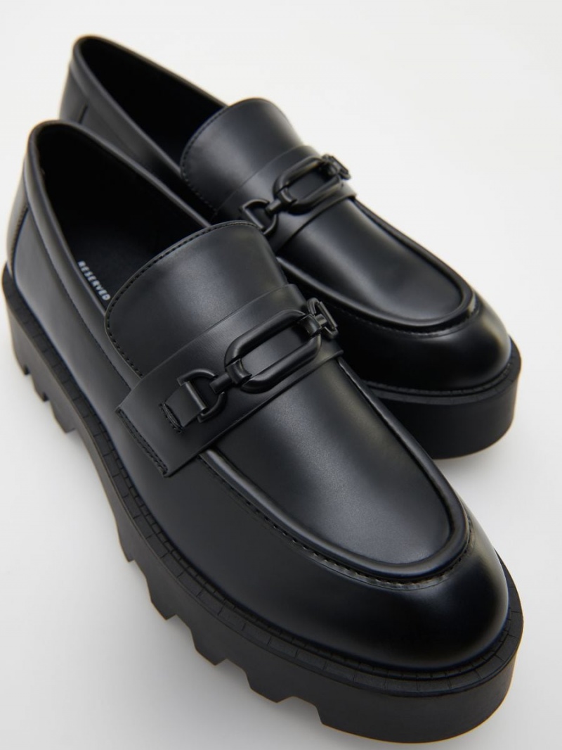 Reserved Thick sole loafers Czarne | FPOXNMG-69