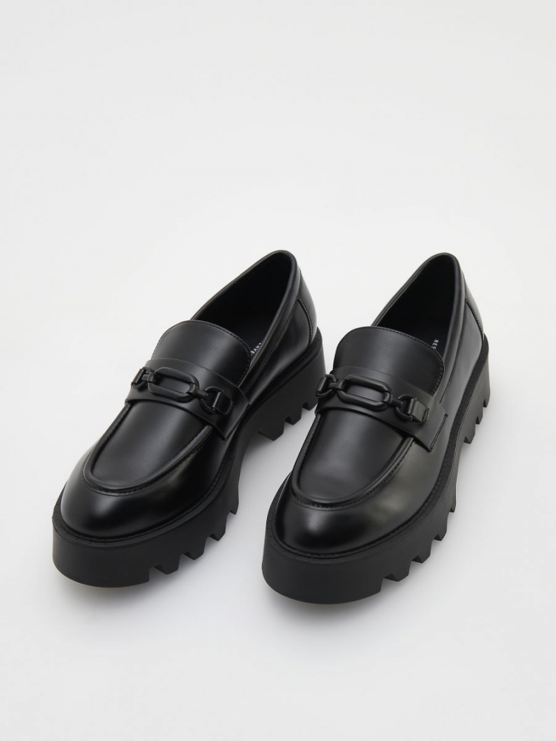 Reserved Thick sole loafers Czarne | FPOXNMG-69