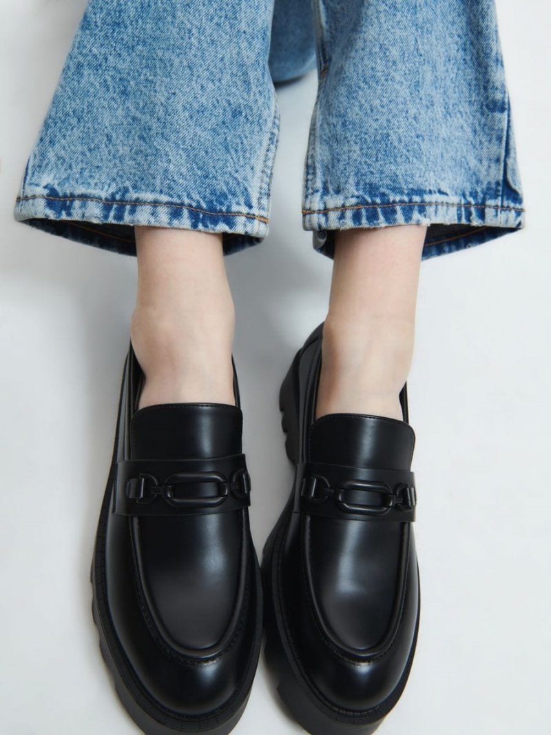 Reserved Thick sole loafers Czarne | TFQVBYA-09