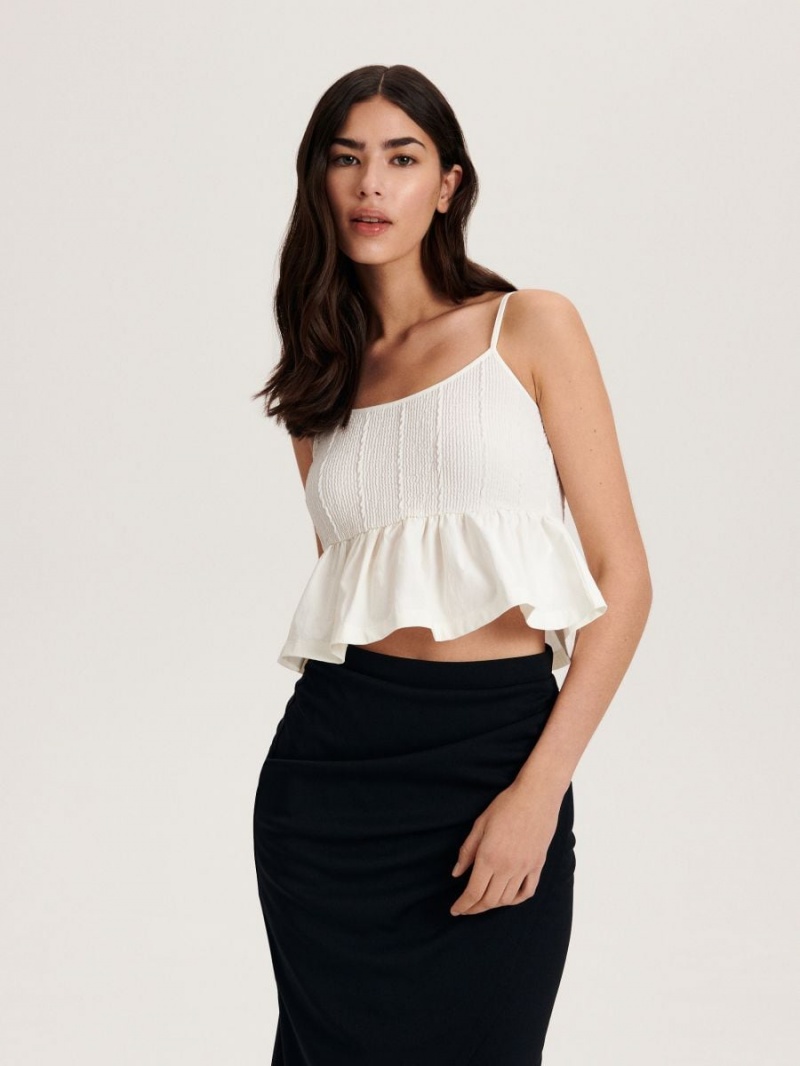 Reserved Top with overskirt Ivory | XRAOWCJ-53