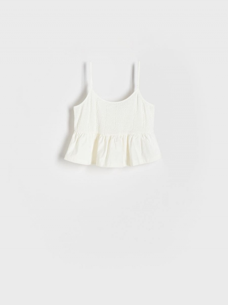 Reserved Top with overskirt Ivory | XRAOWCJ-53