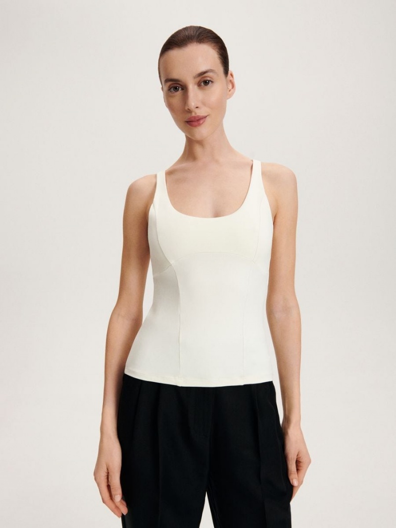 Reserved Top with stitching Ivory | BDPFJZO-87