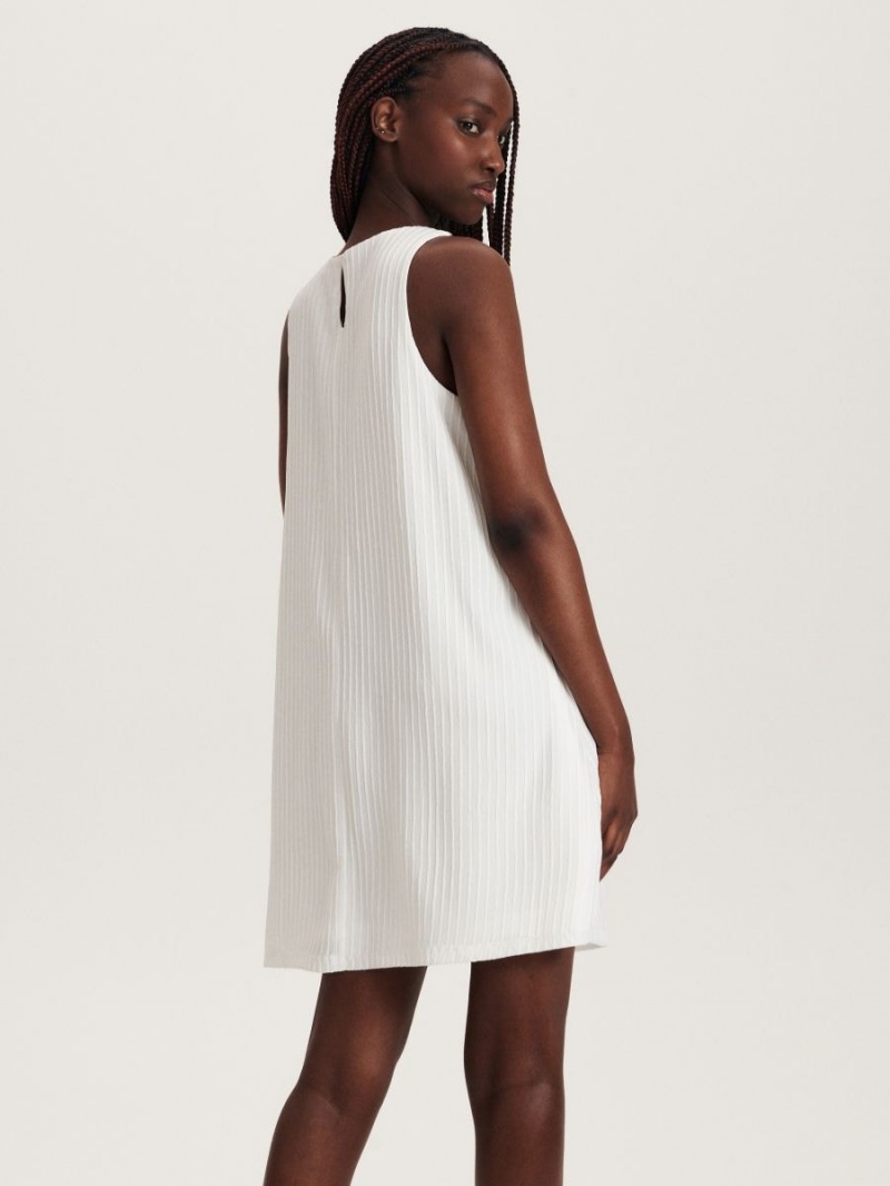 Reserved Trapezoid mini dress Białe | MBACJRI-76