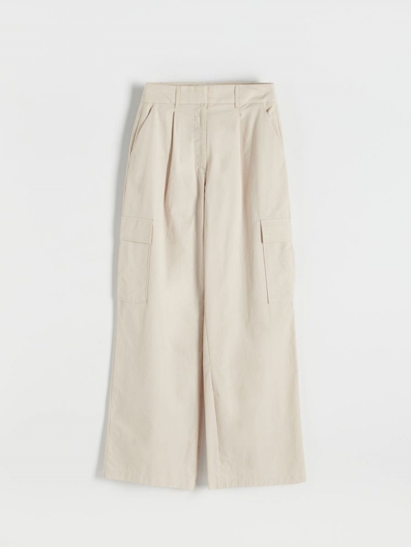 Reserved Trousers with cargo pockets Beżowe | QPUHLMI-38