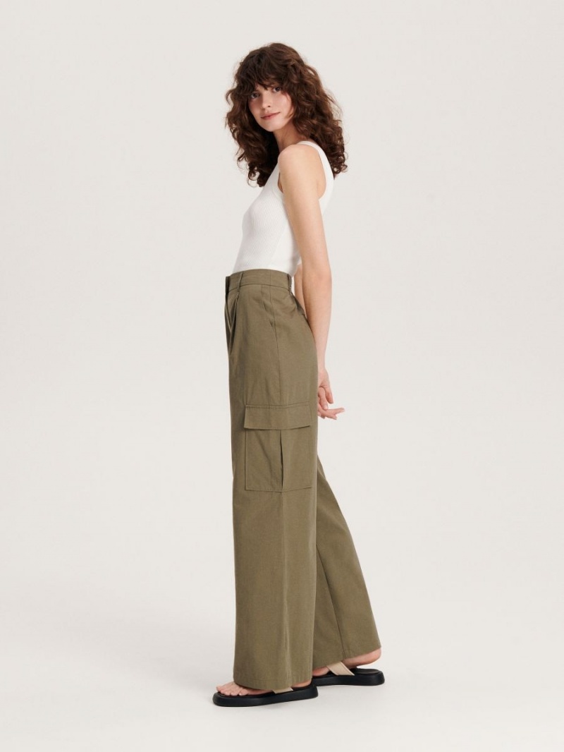 Reserved Trousers with cargo pockets Khaki | NSTHDQI-69