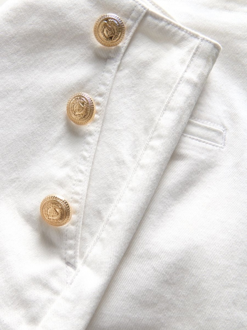 Reserved Trousers with decorative buttons Ivory | MLPXGOQ-35