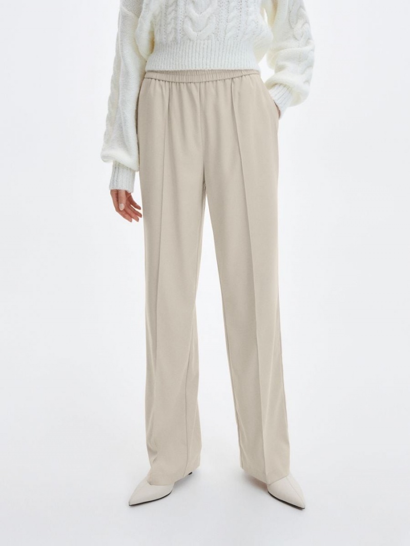 Reserved Trousers with pressed crease Beżowe | ONQCDWT-95