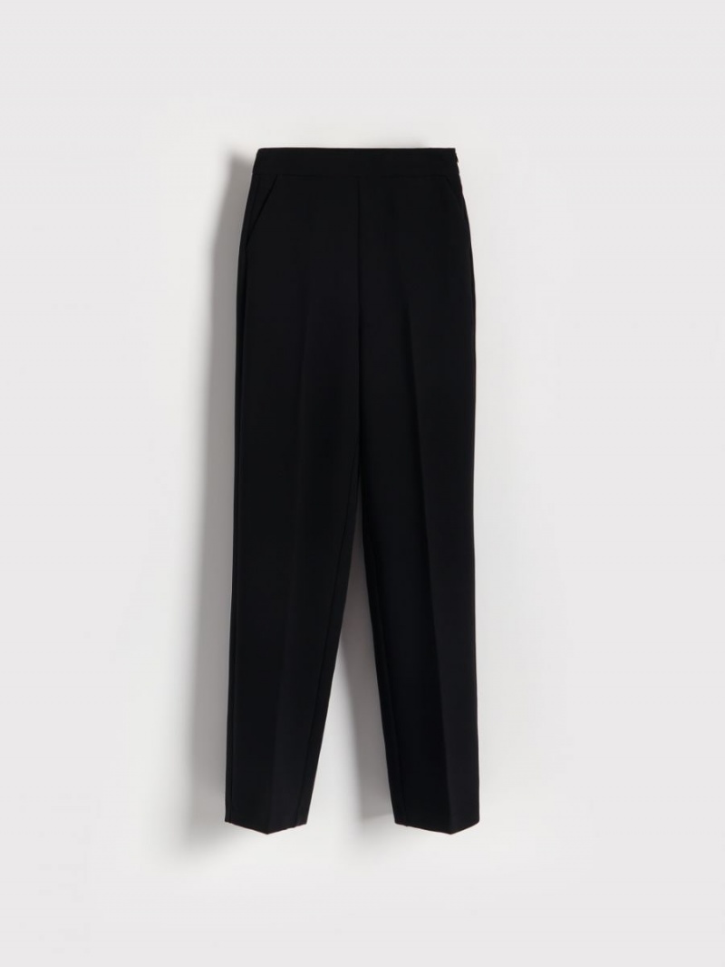 Reserved Trousers with pressed crease Czarne | NFYCVOA-90