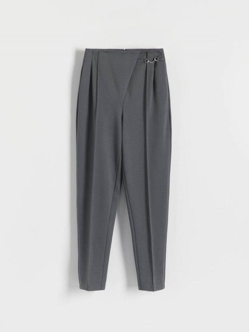 Reserved Trousers with pressed crease Głęboka Szare | MCSBUJW-69