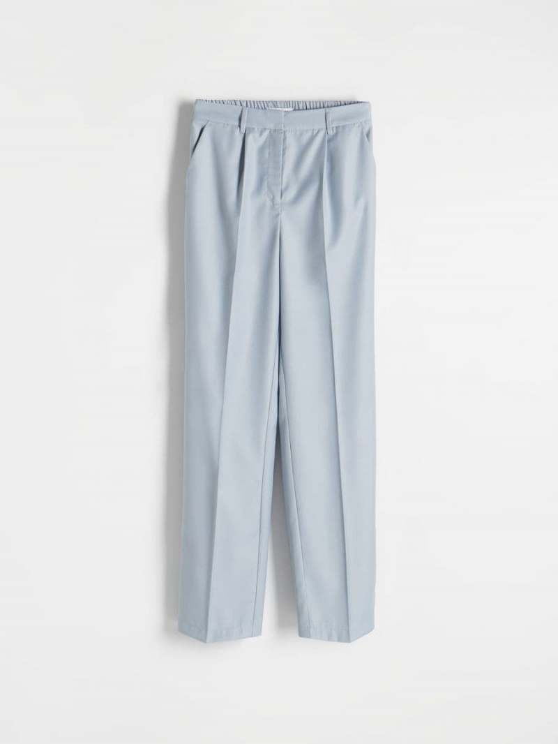 Reserved Trousers with pressed crease Niebieskie | OFDPGTS-84