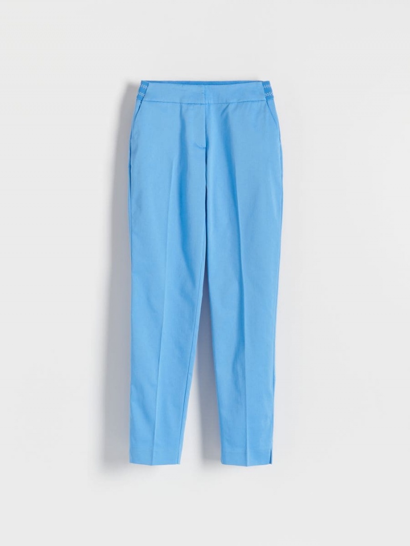 Reserved Trousers with pressed crease Niebieskie | WRZKLPB-62