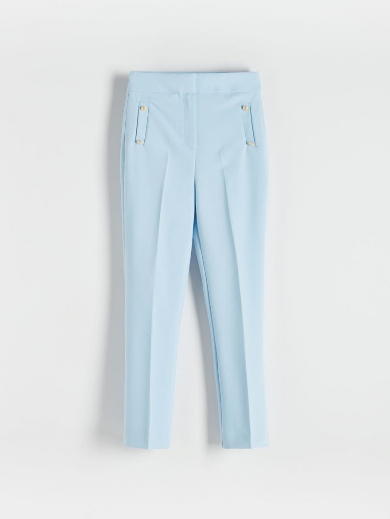 Reserved Trousers with pressed crease Niebieskie | NFMUGTR-57