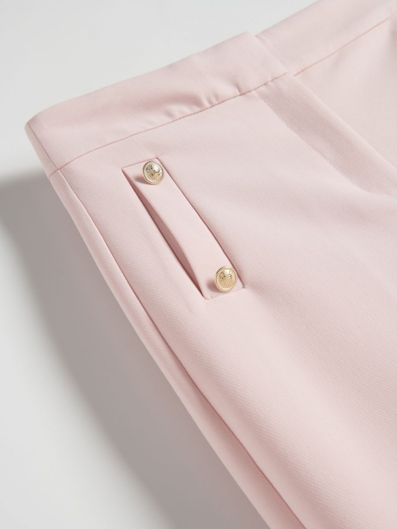 Reserved Trousers with pressed crease Różowe | ZGNEXVO-67