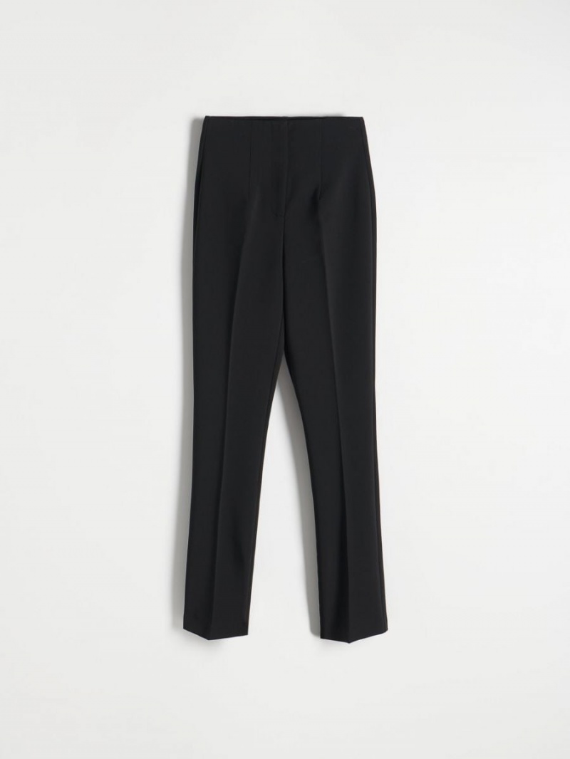 Reserved Trousers with split hems Czarne | WFKEHNP-34