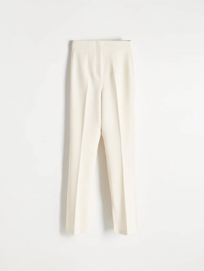 Reserved Trousers with split hems Ivory | QBMETCK-42