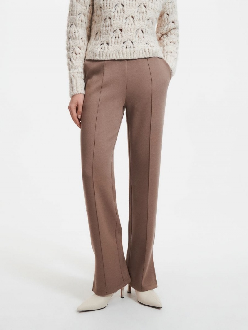 Reserved Trousers with stitching Brązowe | RVBCISZ-32