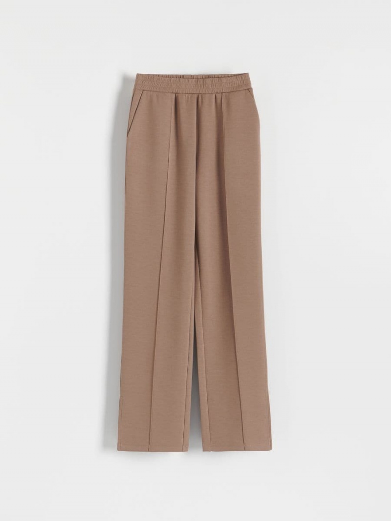 Reserved Trousers with stitching Brązowe | RVBCISZ-32