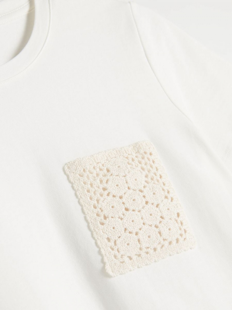 Reserved T-shirt with pocket Białe | JHPXTUO-47