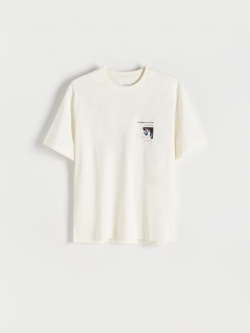 Reserved T-shirt with print Ivory | BYXAPFM-07