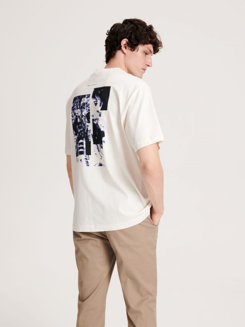 Reserved T-shirt with print Ivory | BYXAPFM-07